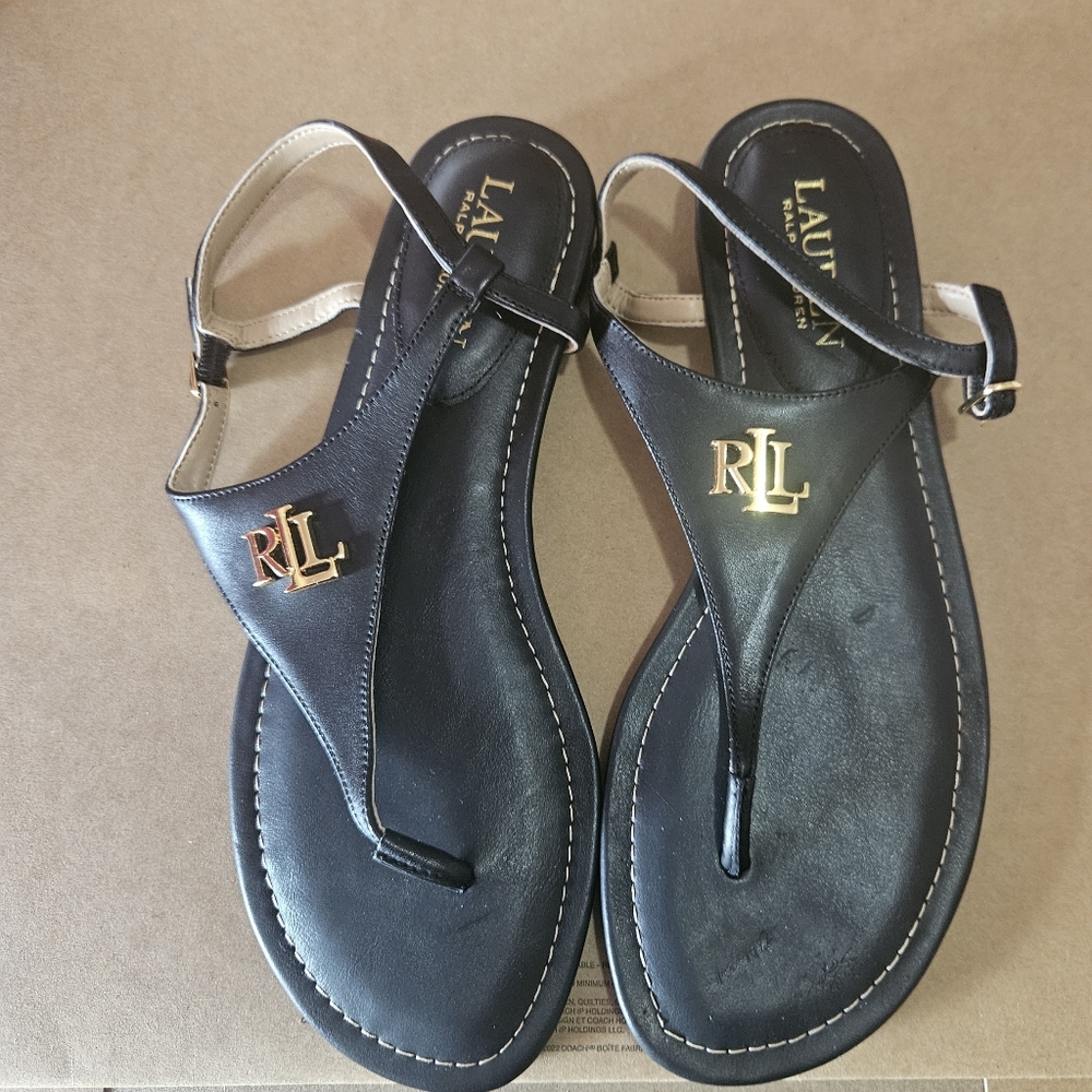 NWOT Ralph Lauren Women's Ellington Sandals Black Size 8.5